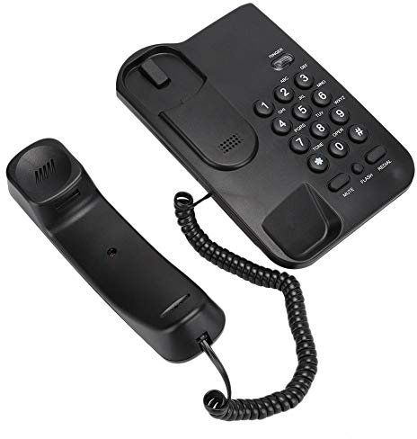 Landline Corded Telephone,Portable KX-T3026CID Desktop/Wall Hanging Foreign Trade Caller Small Extension Phone for Hotel,Home,Office with UK Telephone Line(Black)