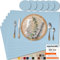 Mahewa® 6er Set Premium Tischset aus Kunstleder - Platzset abwaschbar und wasserdicht - Platzdeckchen Telleruntersetzer in Lederoptik (Babyblau, Eckig)