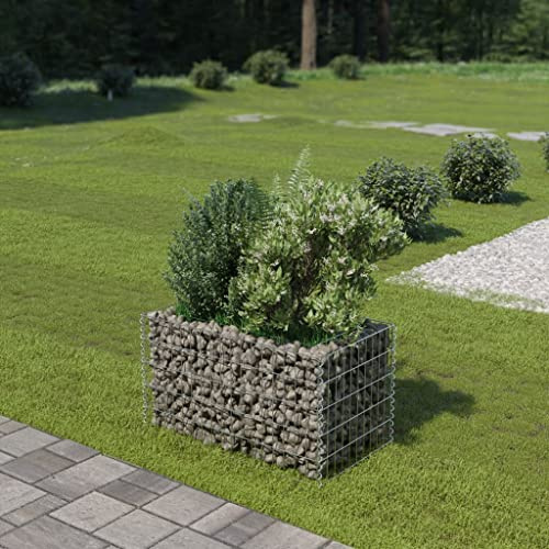 FIRBNUS Jardinières surélevées gabions métalliques 90 x 50 x 50 cm Jardinière en gabion résistante rouille clôture jardin métal haute capacité de charge 1400 kg/m³ en acier galvanisé
