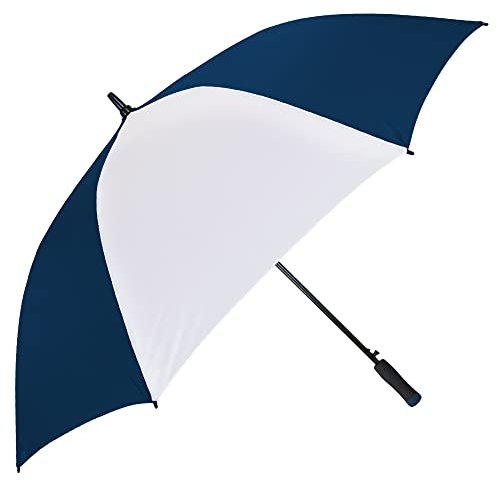 The Ultra Value 147,3 cm großer, übergroßer, automatischer offener winddichter Golfschirm aus starkem Fiberglas, übergroßer Golfschirm mit zweifarbigem Schaumstoffgriff, robuster Regenschirm für Damen