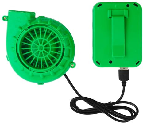XIHIRCD Ventilatore Gonfiabile, Portatile Mini Ventilatore con Spina USB e Custodia per Batteria, Ventilatore per Costumi Gonfiabile (Verde)