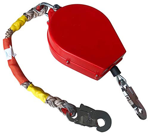 Cordino retrattile anticaduta blocco per costruzione e miniera dispositivo di protezione anticaduta con ammortizzatore, lunghezza 5 m, capacità di carico 100 kg