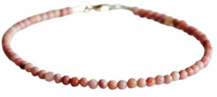 Gems_Hub FIZA_LINK_05789 - Pulsera chapada en plata con cuentas de rodocrosita lisas multicolores, redonda de 2 mm, ajustable de 7 pulgadas, para hombres y mujeres, 7 inch, Latón Gema latón Piedra