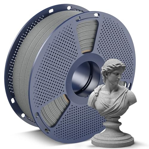 SUNLU Filamento PLA in marmo ad alta velocità, 1,75 mm, 600 mm/s, filamento per stampante 3D PLA ad alta velocità, trama simile al marmo, stampa liscia, 1 kg di marmo grigio cemento