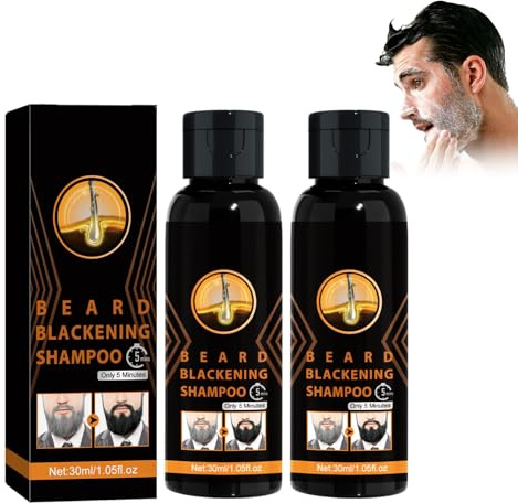 Shampoo da barba da uomo, 2 pezzi di shampoo per tinture per capelli da uomo, per barba e capelli, per la cura quotidiana della barba, per barba più densa, per la pulizia e la cura della barba
