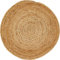-LUXOR- living Teppich Mamda - Runder Jute Teppich alle Wohnbereiche oder als Dekoelement - Uni Farben Boho Naturteppich - aus Jute und Baumwolle 120 cm rund