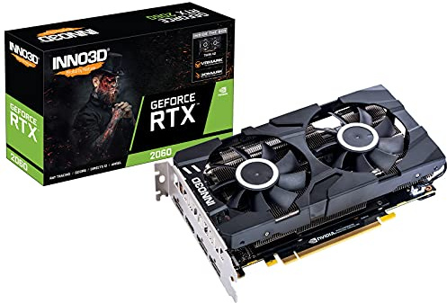 Inno3D NVIDIA N2060 - Scheda video GeForce RTX 2060 Twin X2 6 GB GDDR6 192bit, 1680 MHz, HDMI, 3 DP, 1 8pin, 2 slot, 2 fan, 160 W; N20602-06D6-1710VA15L