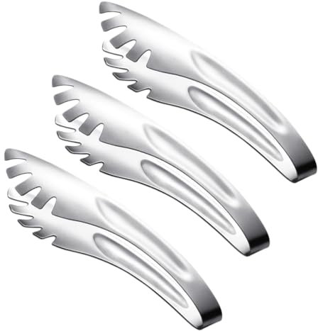 3stücke Teiliges Edelstahl Spaghetti Zangen Multifunktionale Servierzangen Für Salat Gemüse Nudeln Klein Korrosionsbeständig Und Leicht Zu Handhaben