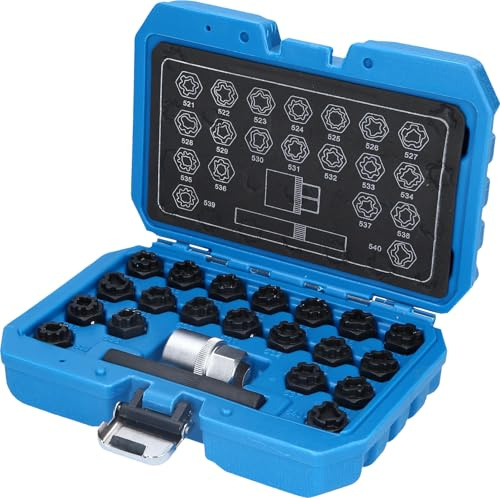 BRILLIANT TOOLS BT691390 Surtido de tornillos antirrobo para llantas para VW, 22 pzs [Powered by KS TOOLS]