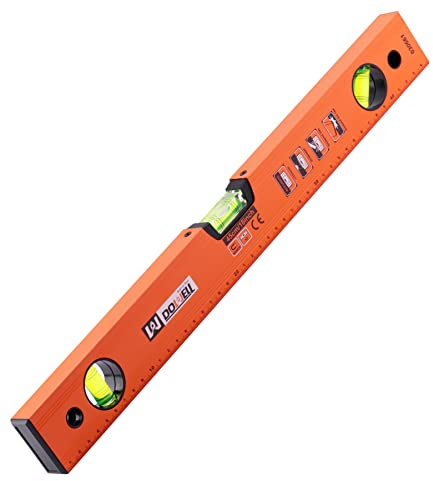 DOWELL Magnet Wasserwaage mit metrischer Skala 450mm/18 Zoll, 3 verschiedene Libellen - 45°/90°/180°