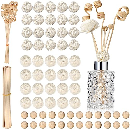 Loopeer 180 Pcs Reed Diffuser Sticks Set - Rattan Fragrance Diffuser and Flower Reed Sticks for Aromatherapy - Natural Volatile Replacement Refill Sticks for Aroma