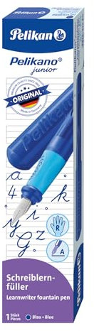 Pelikan Pelikano Junior Schulfüller für Rechtshänder in Blau, mit Anfänger Feder A, 1 Stück