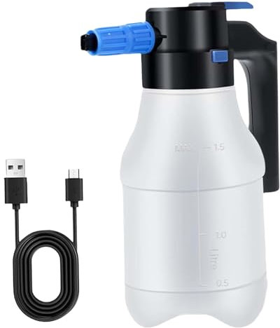 Generisch Auto-Schaumsprüher, 1,5 l, tragbare Schaumkanone mit USB, Weiß, Handheld, Reinigungsschaumsprüher für Autowäsche, Garten, Auto Schönheit