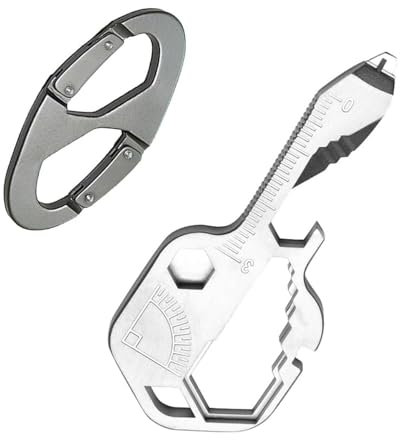 KGDUYC Strumento chiave multifunzione 1 pezzo 24 in 1 - Strumento chiave multifunzione,Mini chiave portatile, Cacciavite a cintura, Chiave inglese,Per sport all'aria aperta