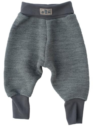 Lilano, Merino Strickhose mit Nabelbund, 100% Wolle (kbT) (Grau, 80)