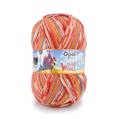 Opal Wirbelwind (425m) 4-Ply Yarn - Wool-Blend, for Knitting Warm Socks with Unique Colour Patterns, 11473, 1 x 100g