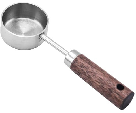 Cuillère doseuse à café - Cuillère doseuse à café | Cuillères à café | Cuillère à soupe vintage Mesure Scoop | Cuillère doseuse de 15 ml avec manche en bois | Cuillère à café en acier inoxydable pour