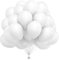 50 PCS Ballon blanc,Ballons Anniversaire 10,Ballons de Baudruche pour Filles Garçons,Ballons Blancs Nacrés pour Mariage,Baby Shower,Fête,Décoration Fête à Thème Blanc Petits Ballons Gonflables