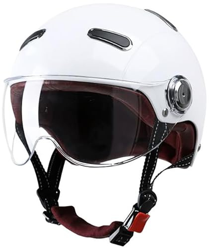 Casco Moto Jet Omologato DOT/ECE, Casco Aperto Con Visiera Parasole, Mezzo Casco Moto Con Visiera Parasole Casco Moto Ciclomotore Cruiser Chopper Caschi Jet Per Donna E Uomo Adulto 1,XXL=63-64CM