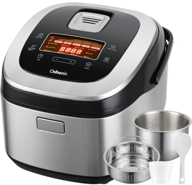 Oshenic Rice Cooker 10 Cup Uncooked / 20 Cup Cooked,Induction Heating & Fuzzy Logic Technology,Electric Smart Rice Cooker With LCD Display,11 Multi Portable Rice Maker,Delay Timer & Auto Keep Warm