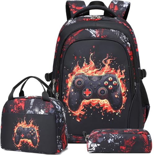 Kimwadalh Cartable Primaire Garçons Sac à Dos pour Enfent Sacs d'école pour l'école Grand Cartables Primaire et Secondaire 3 in 1 Set de Sacs à Dos Adolescents Scolaires