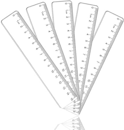 5 Stück Lineal 15cm,Kunststoff Lineal set,Transparentes Messlineal Deutlich Abgestuft,Grundschule Lineale Biegsam und Unzerbrechlich,Lineale Mathematik Plastic für Schulen,Büros und Haushalte