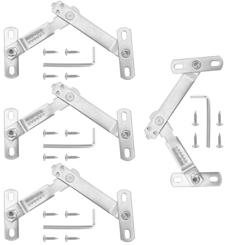 ARTIBETTER 4 Juegos Limitadores Ventana de Acero Inoxidable Restrictor Apertura Segura Tope para Ventana Abatible Control Protección Ventilación Segura Hogar Plateado