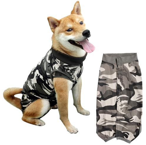 GIEEU Body Post Opératoire Chien, Alternative au Collier Élisabéthain, Body pour Chien Anti Lechage E pour Chiens, L (9~15KG Chiens)