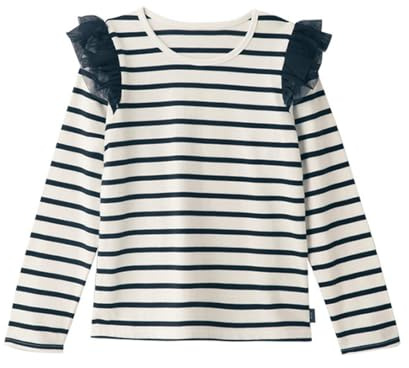 Camiseta para niños y niñas. Elegantes tops para niñas para todas las ocasiones. Camisetas cómodas y modernas con estampado de rayas, perfectas para el día a día., Negro , 2-3 años