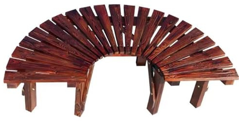 Yidlkecqey Seduta semicircolare in Legno massello per parchi,Anello Multifunzionale per circondare Alberi e Supporto per fioriere da Esterno.(Single)