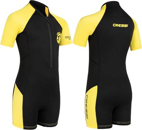 Cressi Little Shark Shorty Wetsuit Black/Yellow 2mm 5/6 Age