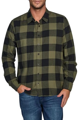 riverso Flanellhemd Herren Langarm Kariert Regular Fit RIVArne Hemd Holzfällerhemd Karohemd 100% Baumwolle Grün, XL, 100% Baumwolle, Größe:XL, Farbe:Ivy Green (12400)