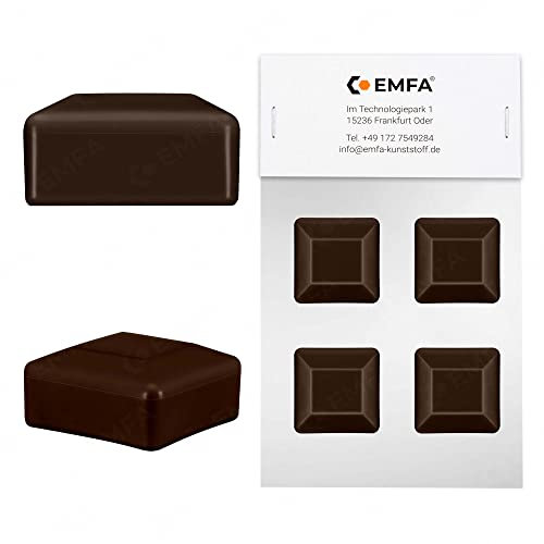 EMFA Capuchon pour Poteau carré 70x70 mm Marron 4 pièces Chapeau de clôture Tube Plastique 7x7 cm