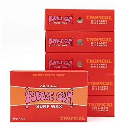 Bubble Gum Original Formula Surf Wax Box - Tropical - 80° & Above - 6 Pack 6 Pack - Tropical - 80° & Above