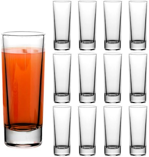 MSYU 12 Pack Clear Shot Glasses Bulk, 2oz/60ml Spirit Glasses with Heavy Base, Mini Shot Glass Cups Set for Cocktail Vodka Espressos Liqueurs Tequila Rum Home Bar