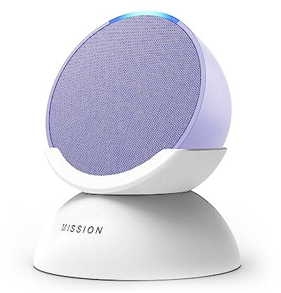 Echo Pop | Full sound compact Wi-Fi and Bluetooth smart speaker with Alexa, Lavender Bloom + Made for Amazon Battery Base for Echo Pop, Glacier White