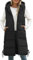 Vancavoo Women Quilted Gilets Black Body Warmer Ladies Longline Vest Jackets Hooded Waistcoat Lightweight Padded Sleeveless Puffer Down Coat Long Gilet Winter Outerwear With Pockets(Black,M)