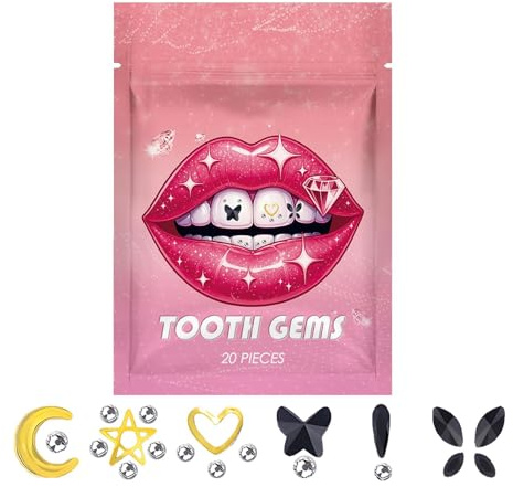 Cristaux de pierres précieuses dentaires, bijoux dentaires - Kits de démarrage de bijoux de dents 20 pièces - Kit professionnel de pierres précieuses dentaires pour la maison, cristaux scintillants lo