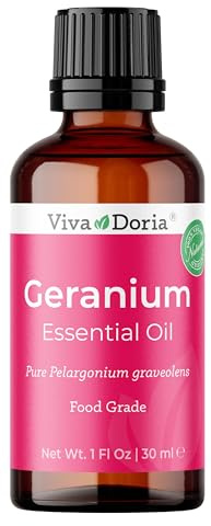 Viva Doria Geranium Essential Oil, 100% Pure, Natural Essential Oil, Undiluted, for Aromatherapy | Food Grade, 30 mL (1 Fluid Ounce)