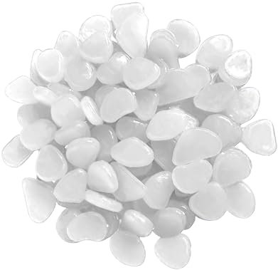 300 PCS Lumineuses Cailloux, Galet Lumineux, Caillou Phosphorescent, Galets Lumineux Cailloux, Galets Brillants Décoratifs pour Extérieur Jardin Aquarium Galets Lumineux qui Brillent Dans Noir, Blanc