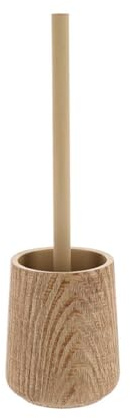 TENDANCE - Brosse WC en Polyrésine Effet Bois - Naturel - Salle de Bain - Poubelles et Brosses WC