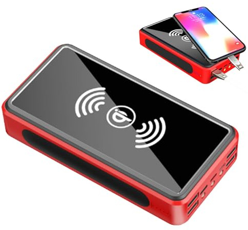 Solar Powered Power Bank – Outdoor Charging Device, Led Flashlight Torch | Large Capacity Usb Backup, Waterproof Fast Charging Powerbank, Ideal Survival Tool for Camping Picnic Hiking Off-Grid Power