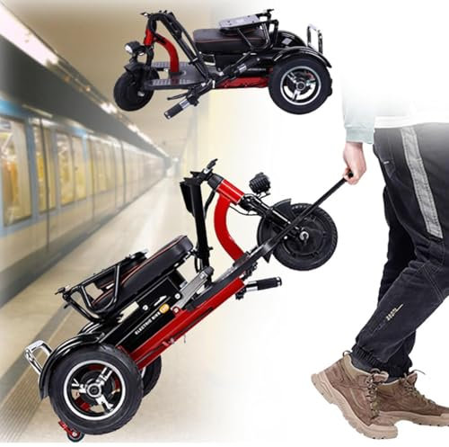 Elektro Dreirad Für Senioren Elektrischer Rollstuhl Rollator Elektrisch Elektromobile Faltbar Leichter Reisemobilitätsroller Mit Ladegerät Und Korb 3-Rad-Reisemobilitätsroller