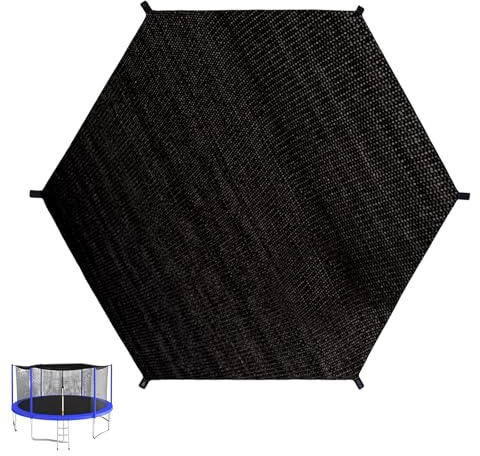 LEKEFETO Bâche de protection solaire pour trampoline, diamètre 305 cm, pour trampoline à 8 barres, filet de protection solaire, résistant aux UV et respirant, noir