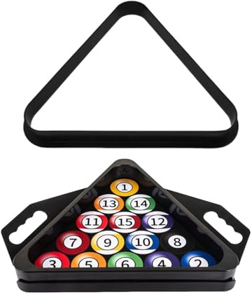 Gralara 2 Pieces Billiard Triangle Set-up Triangle As Ball Holder with Pool Billiard Frame And Ball Storage for Quick Setting Up of The Balls for Game Evening, Black