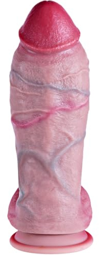 Dildo realistico grande da 24 cm, spesso, in silicone a doppio strato e più largo, con ventosa grande, stimola punto G e vagina, pene realistico con testicoli, unisex, ideale per coppie