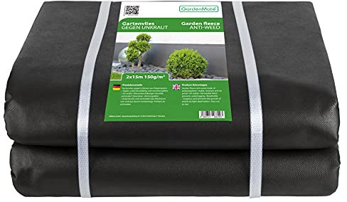 GardenMate 2m x 15m Toile Anti-Mauvaises Herbes en Non tissé 150g/m2