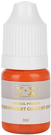 Tinta pigmentada Microblading - Maquillaje semipermanente sin decoloración Labios de cejas Línea de ojos Tatuaje fácil de colorear(Naranja y rojo (labios))