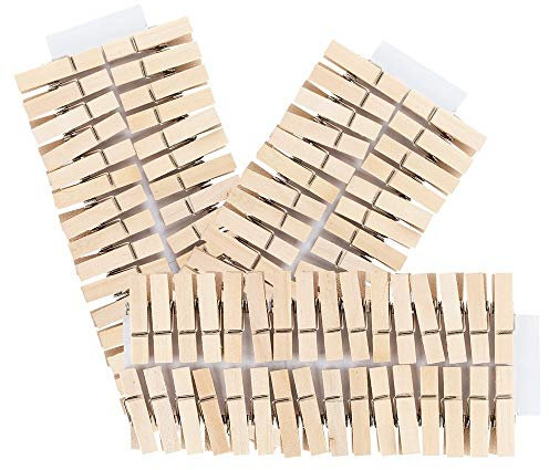Ideen mit Herz Lot de 100 Mini Pinces à Linge en Bois - 3,5 cm de Haut - Idéal pour Les Photos sur Un Ruban de Corde, Un Calendrier de l'Avent, Une Guirlande, Une décoration de Noël (Naturel)