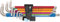 Wera 3950/9 Hex-Plus Multicolour Imperial Stainless 1 SB, Winkelschlüssel Satz, zöllig, Edelstahl, 9-teilig